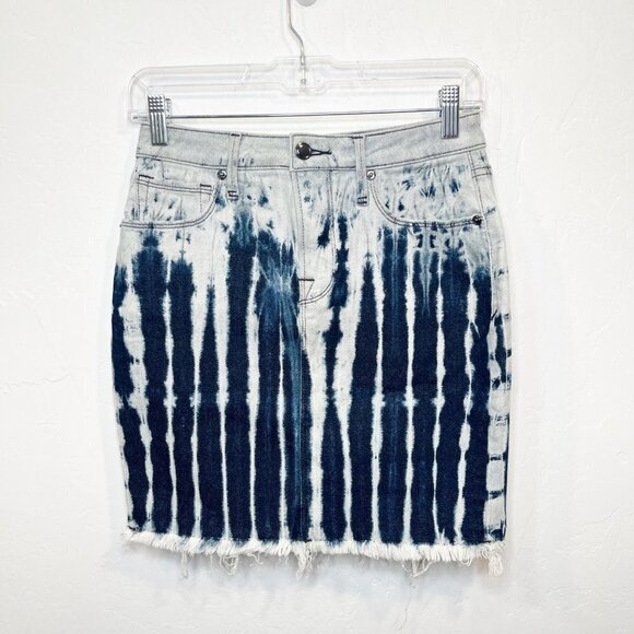 Good American Shibori Tie Dye Mini Jean Skirt Size 2 Summer spring - Picture 4 of 11